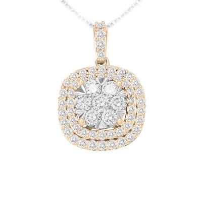 China 1.00 Carat of 18K Gold + Diamond 18K Gold T.W. Diamond Brilliant Mix Pendant for sale