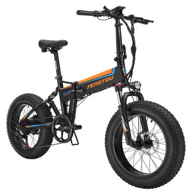 China 2022 FENGTOU Aluminum Alloy New 20 Inch 4.0 Folding Electric Bike 48V 750W Folding Electric Bike 10.5Ah Fat E Bike for sale