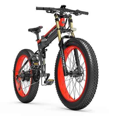 China Aluminum Alloy Europe Warehouse 48V14.5AH 1000W 26 Inch Folding Bicycle Shimano 27 Speed ​​Electric Snow Fat Tire Mountain Bike for sale