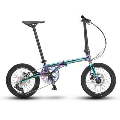 China 2022 NEW Modern Fashion Steel Bike 16Inch Disc Brake Molybdenum Steel Lightweight Frame Electroplating Foldable Bicycle for sale