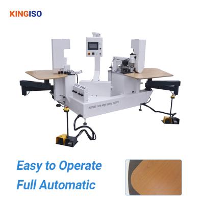 China Building Material Stores KINGISO Furniture Making Machinery Wood Board Edge Bander Small Portable Automatic Curve PVC Dark Edging Machine Price for sale