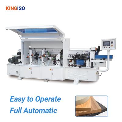 China Building Material Shops KINGISO Woodworking Machinery Door Wood Cabinet Door MDF Automatic Edging Machine 5 Function MFZ602 for sale