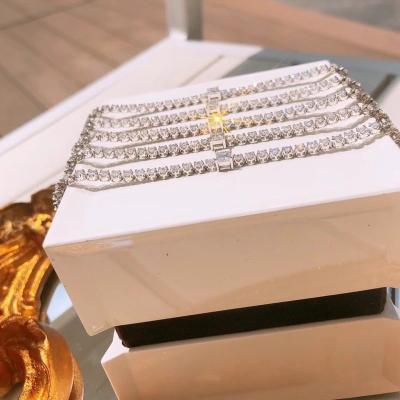 China New Fashion Women's Adjustable Classic 18k Gold Bracelet Natural Diamond Tennis Bracelet Jewelry Wholesale Price for sale