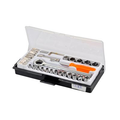 China Wholesale 36pcs Supplier Carbon Steel Mechanics Wrench Socket Tool Kit Professional Multi Tool Combination Auto Repair Tool Mixed Fuction Tool Kit for sale