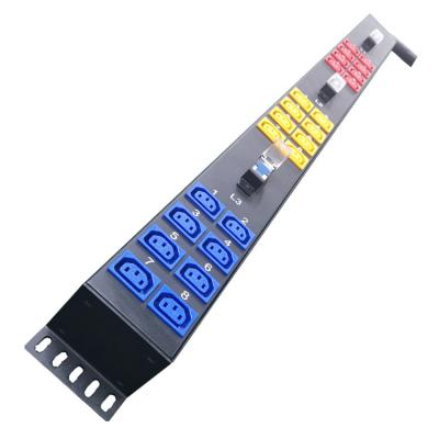 China Rack Mounted Intelligent PDU 24 Channels, Each Socket With 3 1p 63A Circuit Breaker Power Distribution Devices C13 PDU LN-SPDU-63A for sale