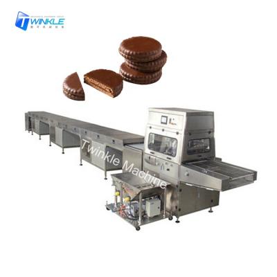 China Frying Oil Factory Chocolate Dipping Biscuit Cake Wafer Enrobing Chocolate Coating Machine for sale