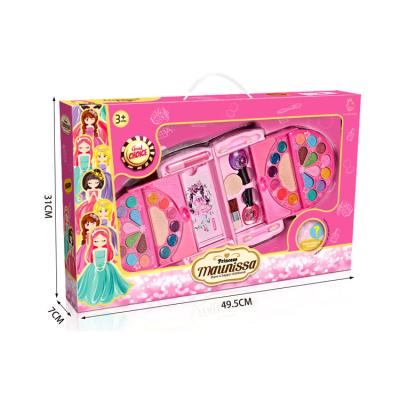 China Skin friendly; Hot Selling Washable Makeup Kit Safe Kids Fold Out Makeup Palette With Mirror Make Up Toy Cosmetic Kit Gifts for sale