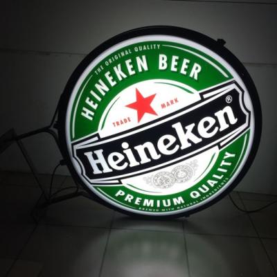 China Eco-friendly LED Beer Display Light Box Round Beer Store Bar Advertising Acrylic Light Box for sale