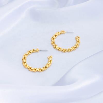 China TRENDY cross earring women designer string men beaded big circle earring jewelry gold plated cc earring for sale