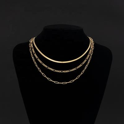 China CLASSIC custom snake link chain necklace layer chain necklace 18k gold link chain necklace scarf for sale