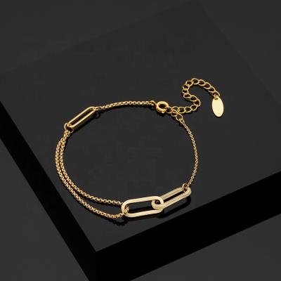 China Custom Cheap CLASSIC Gold Plated Box Chain Bracelet 18k Link Chain Bracelet For Women Men for sale