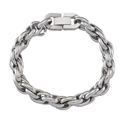 China CLASSIC Men's Hip Hop Stainless Steel Cable Chain Women's Wide Link Chain Bracelet Bangle Bracelet for sale