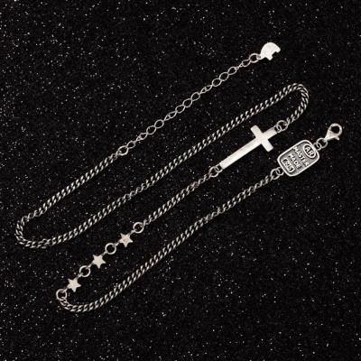 China CLASSIC Jewelry 925S Choker Necklace Vintage Chain Star Side Cross Necklace For Men for sale