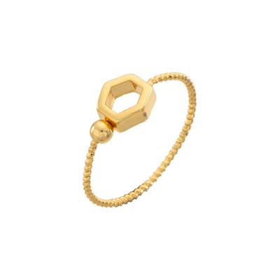 China CLASSIC Geometric Initial Ring Simple Rings Gold Filled Lightweight Ring For Women for sale