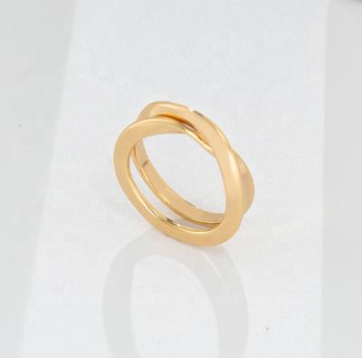 China Wholesale CLASSIC Cross Knot Gold Couples Wedding Ring Cute High Quality Polish Gold Ring for sale