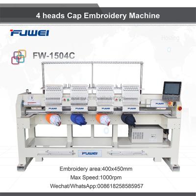 China Fuwei flat/hat/T-shirt embroidery machine computerized 4 heads embroidery machine for hat tajima embroidery machine price for sale