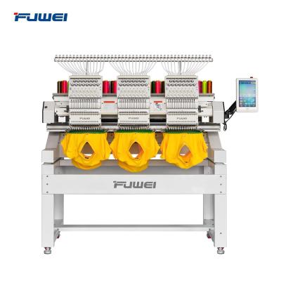 China Garment Shops Fuwei 3 Head High Quality Embroidery Machine Automated For Cap And T Shirt for sale