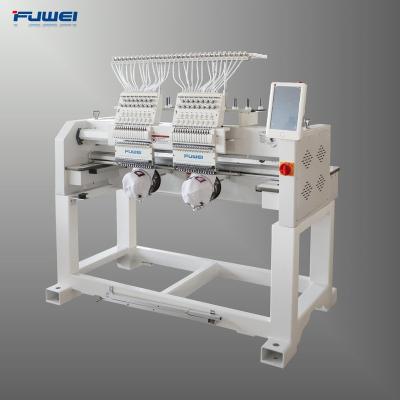 China 2020 Hot Sale Hotels Model FUWEI Hotels Heavy Duty Stand Standard 2 Heads Hat Monogram Embroidery Machine for sale