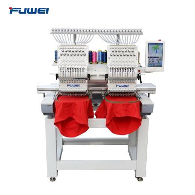 China Garment shops brand fuwei 2 heads embroidery machine top selling prefect for home business or customized for sale