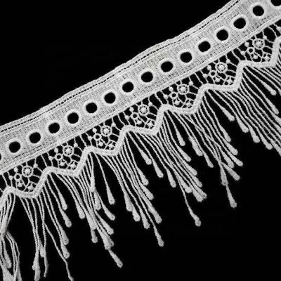 China 2020 SUSTAINABLE NEW FASHION DESIGN crochet lace milk silk embroidery fringe lace trims for clothing for sale