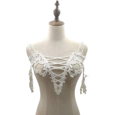 China Water soluble factory wholesales fashion floral applique pattern crochet lace necktrim for apparel for sale