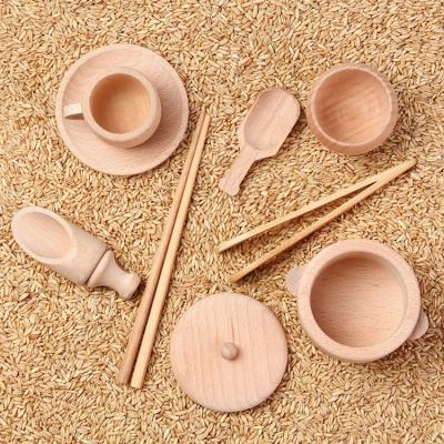 China Educational DIY Toys Wooden Waldorf Toys Dish Scoops and Tongs Set Educational Fine Motor Training Sensory Montessori Bin Tools for Preschool for sale