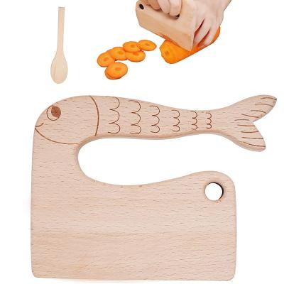 China Disposable Wooden Knife Children's Safe Kids Knives, Montessori Kitchen Tools for Toddlers, Cleaver, Cutting Fruits and Vegetables for sale