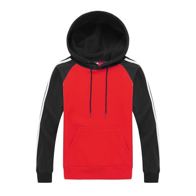 China Anti-wrinkle Grade Quality Guaranteed Men Long Sleeve Hoodie Red And Black Fashion Custom Printed Cotton Hoodie for sale