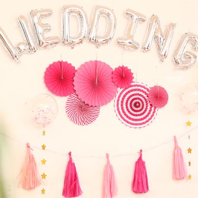 China Eco-friendly Layout Paper Folding Fans Creative Wedding Decoration Hanging On The Wall for sale