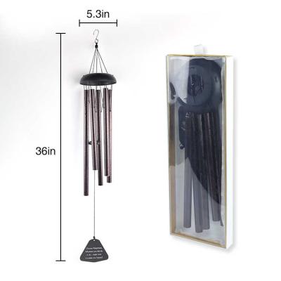 China CLASSIC Outdoor Metal Bamboo Wooden Pet Solar Windchimes Butterfly Sympathy Hanging Memorial Wind Rings For Outdoor for sale