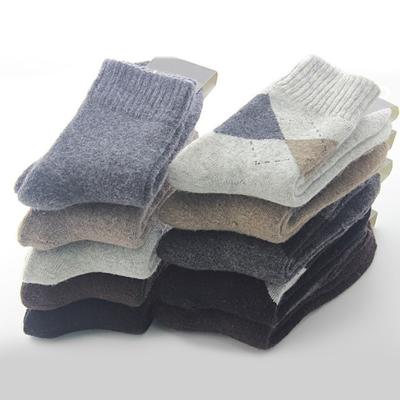 China 10 Colors Breathable Gray Solid Argyle Outdoor Sports Increasing Running Men 100% Wool Knitted Socks Recycling for sale