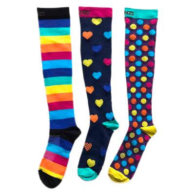 China 2021 Custom QUICK DRY MOQ Mens Compression Print Socks Medical Motocross Stockings for sale