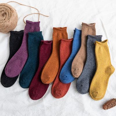 China 10 Colors Disposable Solid Soft Lightweight Wool For Women's Socks for sale