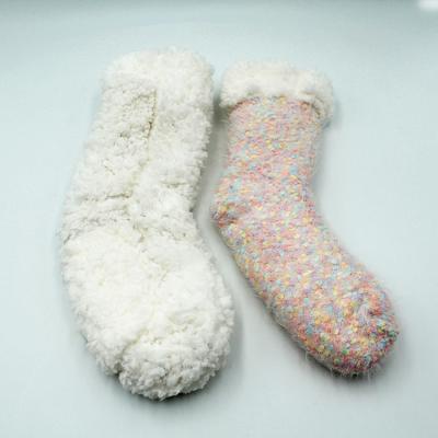 China Anti-Fault Knit Socks Fashionable Plush Fabric Christmas Socks Slipper Thick Floor Grip Socks for sale