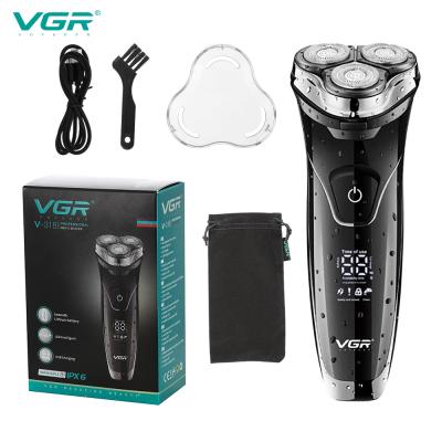 China Twin Rechargeable Electric Razor Ultra Smooth Mirror Blade VGR Outdoor Electric Shaver For Man Fiber Remover Razor for sale