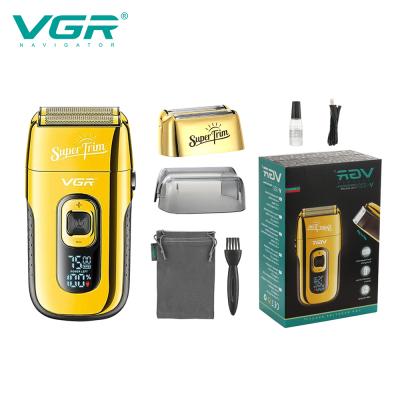 China New vgr-332 twin blade electric shaver, fashionable men's beard shaver, led lcd shaver for sale