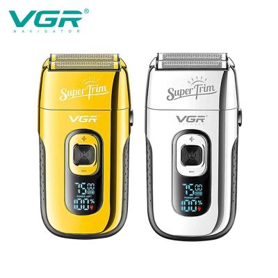 China New vgr-332 twin blade electric shaver, fashionable men's beard shaver, led lcd shaver for sale