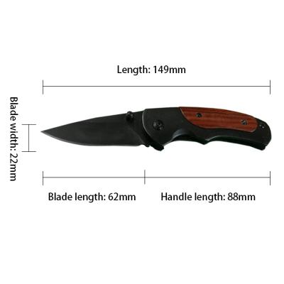 China Camping Knife 440 Blade Pocket Knife Survival Folding For All Steel Wood Handle Universal Knife + Sticks Acid for sale