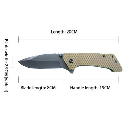 China Camping Knife G10 Folding Knife For 440 Blade Multitool Knife With A Box for sale