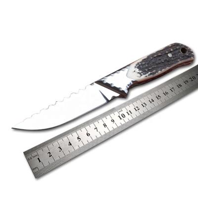 China Camping Fixed Knife 60HRC Hardness 9cr18mov Stainless Steel Blade Military Knife Super Mirror Surface for sale