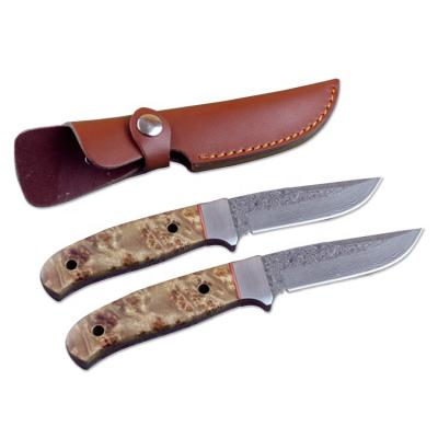 China Hunting Knife Damascus Blade Steel Straight Knives Fixed Blade Knife Damascus Hunting Knife Camping for sale