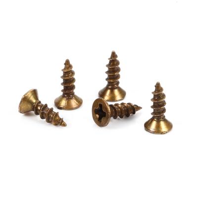 China 2020 Hot Selling Self Dilling Flat Screws Brass Flat Head Chicago Screw For Furniture Flat Screw for sale