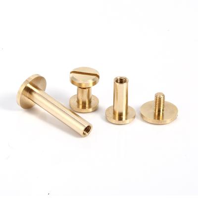 China Wholesale 3mm Chicago Flat Screw Factory Rhinestone Screw Brass Rivet For Leather Bag Binding for sale