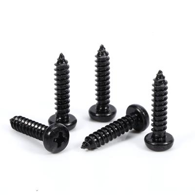 China Pan Cross Black Oxide Carbon Steel M4.2 Recessed Phillips Pan Head Self Tapping Screw For Metal OEM Factory for sale