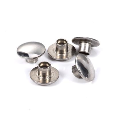 China Wholesale 304/316 Stainless Steel Flat Semi Tubular Hollow Screw Blind Rivet Head M6 Size Flat Screws And Rivets For Bag for sale