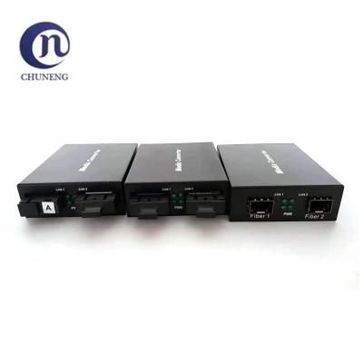 China Complete Production Line of FTTX 10/100/1000 SM Low Fiber Media Converter Single Gigabit Optical Transceiver for sale