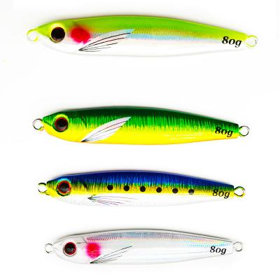 China Lead REENOS 2021 New Bright Metal Lures 60g 80g Fishing Lure Jigs Metal Build Sea Fishing Lures for sale