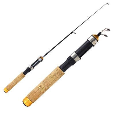 China Carbon Telescopic Fishing Rod 60cm 3 Sections Shrimp Mini Telescopic Carbon Ice Fishing Rods for sale