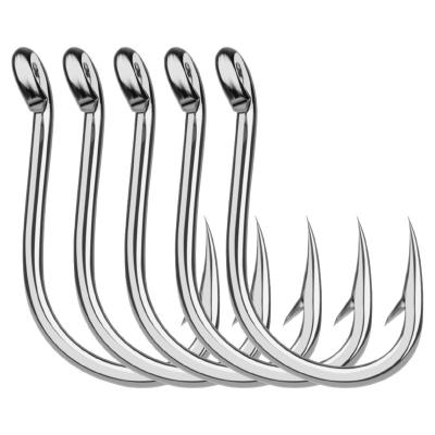 China REENOS Sea Fishing Stainless Steel Hook With Barb Anchor Hook Fishing Gear Anti-Corrosion Saltwater Boat Fishhook Straight Lean for sale