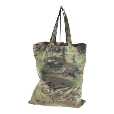 China Reusable Custom Promotional Light Weight Polyester Camouflage Foldable Grocery Camouflage Tote Bag for sale